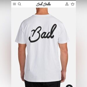 NWT Bad Birdie White “BAD” Tee - Large